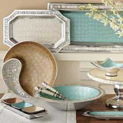 Aqua serving dishes