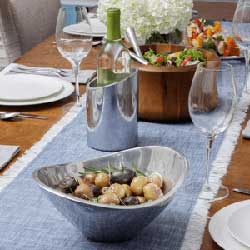 Nambe serving bowl and wine chiller