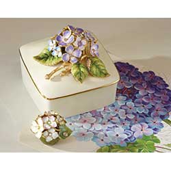 Jay strongwater ivory box with hydrangea