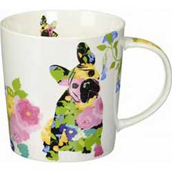 Mug - dog with flowers